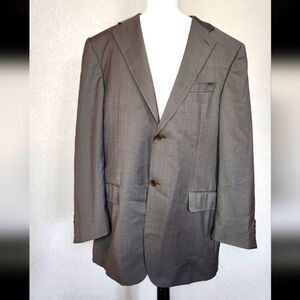 Canali Men's Wool Blazer Made in Italy Brown Size 52R